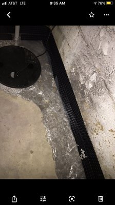 Basement Waterproofing- Leak Repair - It’s a trench around the basement inside for install a waterproofing system when you have water problems Basement Waterproofing- Leak Repair - It’s a trench around the basement inside for install a waterproofing system when you have water problems