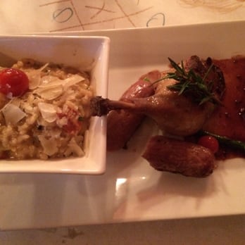 Tekarra Restaurant - Duck confit with duck sausage and risotto - Canadian (New) Near Me - Jasper, Alberta