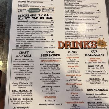Black Rock Pizza - Captain Cook - Menu as of April 2024 - Pizza Near Me - Captain Cook, Hawaii