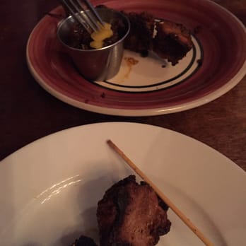 Santiago's Bodega - Pinchos Morunos (spicy pork with apple mango chutney) So Good! - Tapas Bars Near Me - Key West, Florida