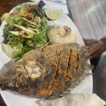 Santo Fish Restaurant - Mojarra frita, rice and this delicious salad that is amazing! - Seafood Near Me - Pico Rivera, California Santo Fish Restaurant - Mojarra frita, rice and this delicious salad that is amazing! - Seafood Near Me - Pico Rivera, California