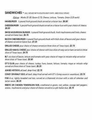Menu photo 2 Old Timers Bar and Griddle Massillon, OH