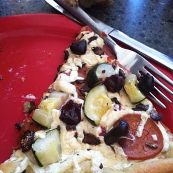 The Joint Pizzaria & Deli - Veg pepperoni, zucchini, mushroom, olive - Pizza Near Me - Victoria, British Columbia