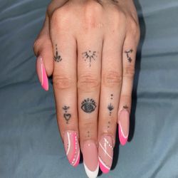 Rio Nails & Spa - Pink and white French with some silver sparkle
