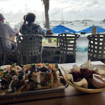 The Beach Bar - Nachos and conch fritters - Bars Near Me - Cruz Bay, Virgin Islands