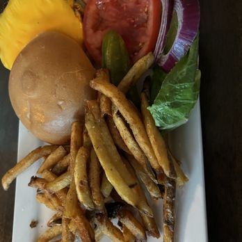 Waxy's Pub - A cheeseburger with thick-cut fries just begging for some malt vinegar. Amazing! - Irish Near Me - Fort Lauderdale, Florida Waxy's Pub - A cheeseburger with thick-cut fries just begging for some malt vinegar. Amazing! - Irish Near Me - Fort Lauderdale, Florida