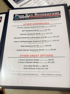 Menu photo 2 Pass Key Pueblo West Restaurant Pueblo West, CO Menu photo 2 Pass Key Pueblo West Restaurant Pueblo West, CO