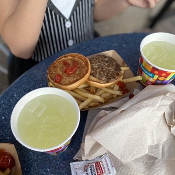 Galactic Grill - Kids drink, hamburger and fries $7.99 - American Near Me - Anaheim, California Galactic Grill - Kids drink, hamburger and fries $7.99 - American Near Me - Anaheim, California