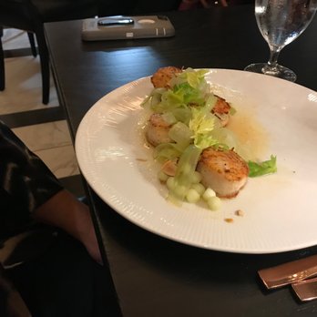 Chez Ami - Scallops-celeriac, green apple, almond, brown butter vinaigrette. Very delicious. - Salad Near Me - Buffalo, New York Chez Ami - Scallops-celeriac, green apple, almond, brown butter vinaigrette. Very delicious. - Salad Near Me - Buffalo, New York