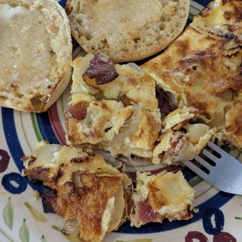 Crostini - Bacon onion cheese frittata ! - Breakfast & Brunch Near Me - Branford, Connecticut Crostini - Bacon onion cheese frittata ! - Breakfast & Brunch Near Me - Branford, Connecticut