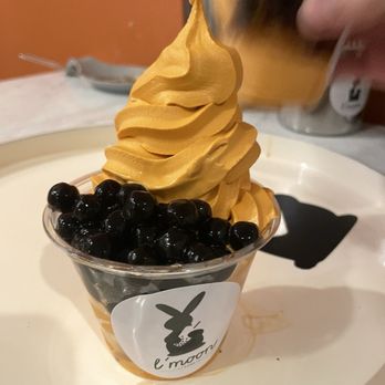 L'moon Creamery - Thai tea soft serve with honey boba - Bubble Tea Near Me - Upland, California L'moon Creamery - Thai tea soft serve with honey boba - Bubble Tea Near Me - Upland, California