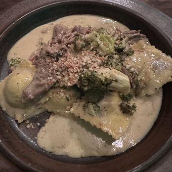 Helm - Mushroom ravioli with lamb and roasted broccoli, delicious! - New American Near Me - Philadelphia, Pennsylvania Helm - Mushroom ravioli with lamb and roasted broccoli, delicious! - New American Near Me - Philadelphia, Pennsylvania