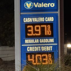 Valero - Gas price for regular 87 octane on December 11, 2025