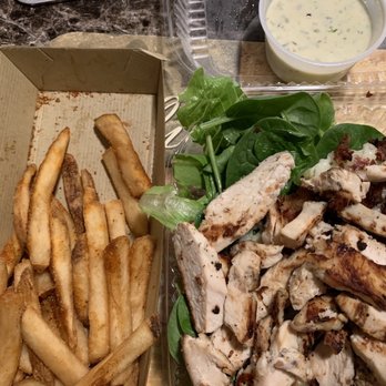 Ledo Pizza - Grilled chicken salad and old bay fries - Pizza Near Me - Arlington, Virginia