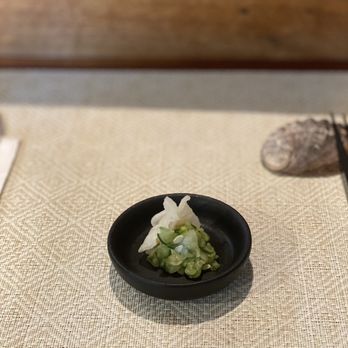 Miyo's Restaurant - Japanese Tsukimono, daikon and cucumber pickled for 7 days! Tart, crispy and perfect start for the meal. - Izakaya Near Me - Hilo, Hawaii