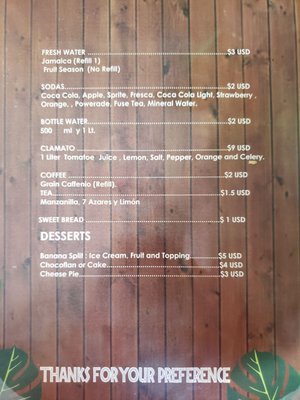 Menu photo 1 Jungle Juice Puerto Peñasco, SON