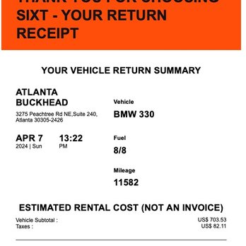 Sixt Rent A Car - Outrageously dishonest - Car Rental Near Me - Atlanta, Georgia
