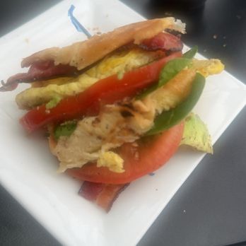Missions Coffee - Breakfast croissant with bacon eggs spinach tomato and avocado - Coffee & Tea Near Me - Auburn, California