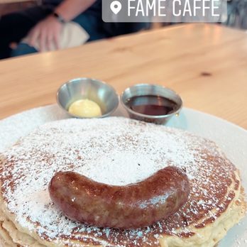 Fàme Caffe - Pancakes with a side of sausage - Coffee & Tea Near Me - Phoenix, Arizona Fàme Caffe - Pancakes with a side of sausage - Coffee & Tea Near Me - Phoenix, Arizona