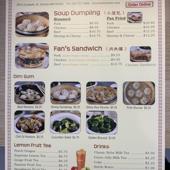 Fan's Asian Corner - Menu - Bubble Tea Near Me - St Peters, Missouri Fan's Asian Corner - Menu - Bubble Tea Near Me - St Peters, Missouri