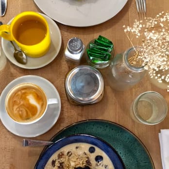 Threefold Cafe - Muesli ($9), flat white ($3.75), french press coffee ($4), and avocado toast ($13) - Breakfast & Brunch Near Me - Coral Gables, Florida Threefold Cafe - Muesli ($9), flat white ($3.75), french press coffee ($4), and avocado toast ($13) - Breakfast & Brunch Near Me - Coral Gables, Florida
