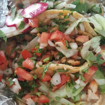 El Pato - Tacos with regular tortilla. They put beans in it...meh. And it was all bland! Had to add salsa to my chicken,camarones &carne. - Mexican Near Me - Newhall, California El Pato - Tacos with regular tortilla. They put beans in it...meh. And it was all bland! Had to add salsa to my chicken,camarones &carne. - Mexican Near Me - Newhall, California