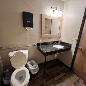 Loungin' Lizard - Spacious bathroom. Sign said for people sitting down. I assume they meant females. - Cocktail Bars Near Me - Cortez, Colorado Loungin' Lizard - Spacious bathroom. Sign said for people sitting down. I assume they meant females. - Cocktail Bars Near Me - Cortez, Colorado