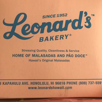 Leonard's Bakery - Pink box containing the malasadas - Bakeries Near Me - Honolulu, Hawaii Leonard's Bakery - Pink box containing the malasadas - Bakeries Near Me - Honolulu, Hawaii