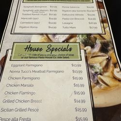 The Pasta House - Lunch menu