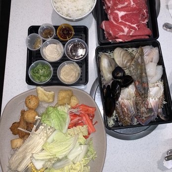 Spring Shabu-Shabu - Dinner AYCE (~$19), Beef Ribeye (~$6), Seafood Combo (~$7). - Japanese Near Me - Flushing, New York Spring Shabu-Shabu - Dinner AYCE (~$19), Beef Ribeye (~$6), Seafood Combo (~$7). - Japanese Near Me - Flushing, New York