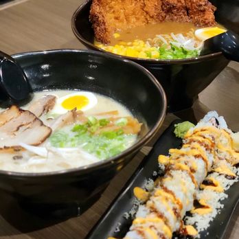 Kobashi Ramen & Curry - Classic Tonkatsu Ramen ($14), Crunch Roll ($6), and a Curry Ramen ($17). - Ramen Near Me - Las Vegas, Nevada Kobashi Ramen & Curry - Classic Tonkatsu Ramen ($14), Crunch Roll ($6), and a Curry Ramen ($17). - Ramen Near Me - Las Vegas, Nevada