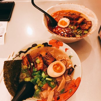Tenka Ramen - Shoyu Ramen (front) and Spicy Miso Ramen (back) - Ramen Near Me - Minneapolis, Minnesota Tenka Ramen - Shoyu Ramen (front) and Spicy Miso Ramen (back) - Ramen Near Me - Minneapolis, Minnesota