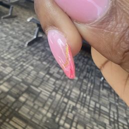 Cracked nail right below the design Cracked nail right below the design