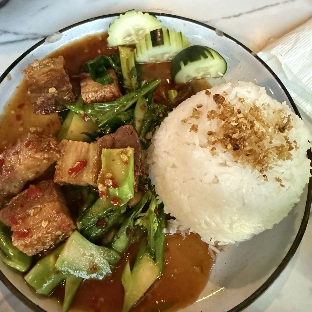 LeDu Thai - Gai-Lan with crispy pork belly - Thai Near Me - Phoenix, Arizona