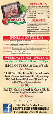 Menu photo 2 Rosati's Pizza Romeoville, IL Menu photo 2 Rosati's Pizza Romeoville, IL
