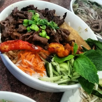 Pho Tasty - Combo plate. Beef is perfect and the shrimp is bomb... dot com - Vietnamese Near Me - Artesia, California