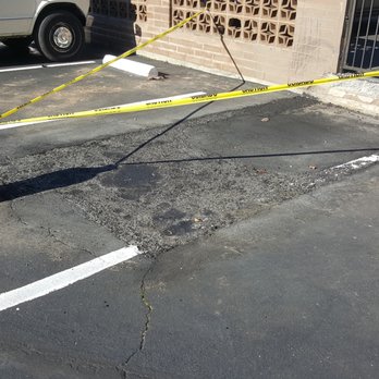 Reynaldo's Hauling - This is a couple of days after they "finished" The paint dissolved and the patch did not cure properly. - Junk Removal & Hauling Near Me