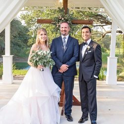 Bluebonnet Events - Wedding officiate with bride and groom
