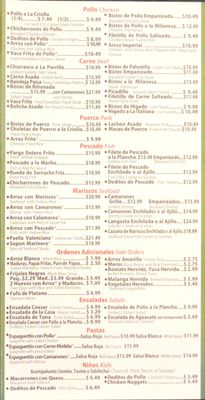 Menu photo 5 Rinconcito Cubano Miami, FL