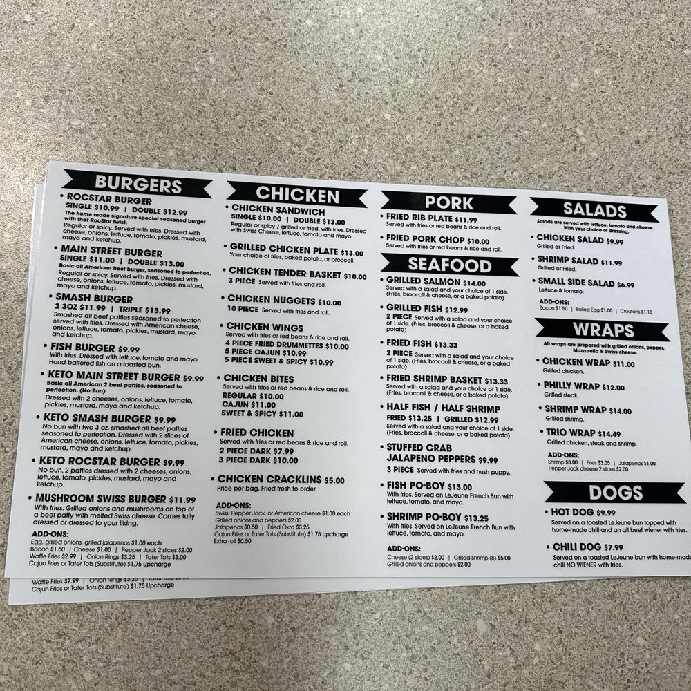 Roc Star Cafe - Menu - Burgers Near Me - New Iberia, Louisiana Roc Star Cafe - Menu - Burgers Near Me - New Iberia, Louisiana