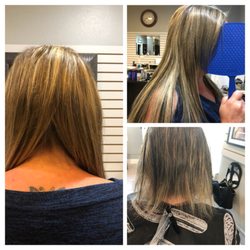 R.A.D Hair Studio - Before & After    #tape ins on short hair #hair extension  #1 1/2 packs #by: Crystal