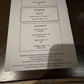 Sushi Nakazawa - Menu - Japanese Near Me - Washington, DC, District of Columbia