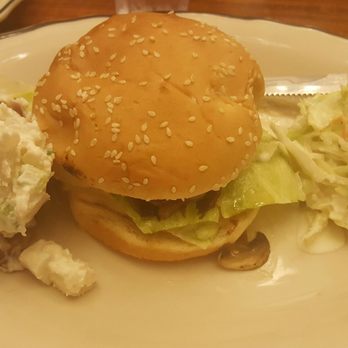 Anna Miller's - Mushroom Burger with cole slaw and mac salad. - Bakeries Near Me - Aiea, Hawaii Anna Miller's - Mushroom Burger with cole slaw and mac salad. - Bakeries Near Me - Aiea, Hawaii