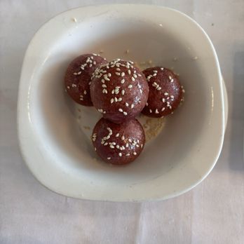 Dynasty Seafood Restaurant - Ube Balls with Custard Filling - Dim Sum Near Me - Vancouver, British Columbia Dynasty Seafood Restaurant - Ube Balls with Custard Filling - Dim Sum Near Me - Vancouver, British Columbia