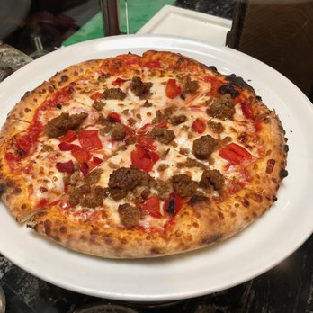 Centonove - Sausage and Pepper pizza straight from the wood fire oven - Italian Near Me - Los Gatos, California