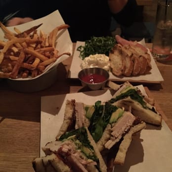 Laurel Tavern - The club, LT fries, and Burrata Prosciutto Plate. - New American Near Me - Studio City, California