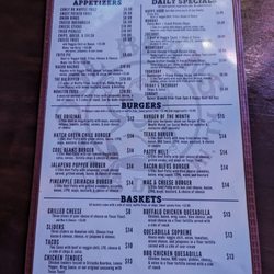 Cool Beans Bar & Grill - Menu Front