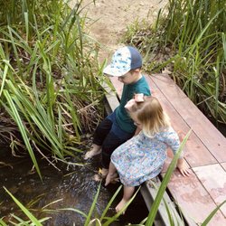 Peaceful Hearts For Change - Putting their toes in the creek