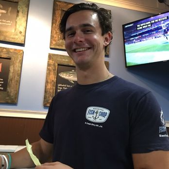 Encinitas Fish Shop - Nick the smiling server - Seafood Near Me - Encinitas, California Encinitas Fish Shop - Nick the smiling server - Seafood Near Me - Encinitas, California