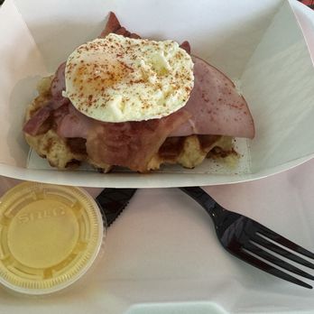 Seabrook Waffle Company - Eggs Benedict (to go container) - Coffee & Tea Near Me - Seabrook, Texas